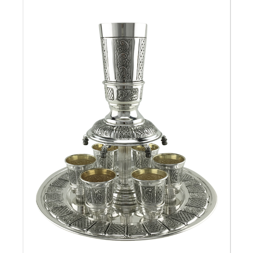 מחלק יין 6 כוסות כסף טהור דגם מדלן