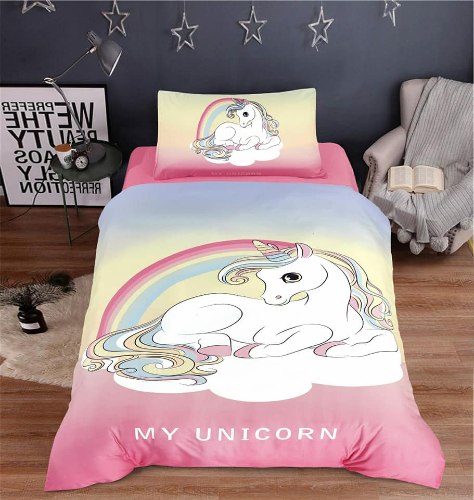 סט מלא יחיד או מיטה וחצי דגם חד קרן