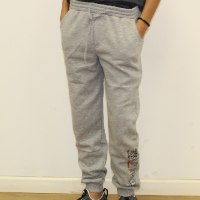 מכנס פוטר הדפס רגל 38 אפור בהיר