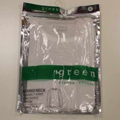 גופיית פלנל גבר צווארון עגול לבן