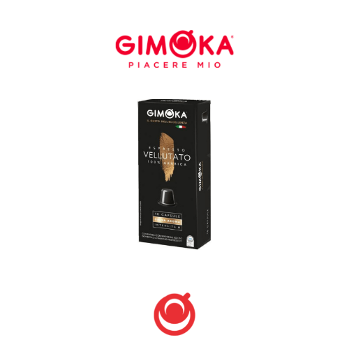 10 קפסולות ג'ימוקה ולוטטו | חוזק 8 | Gimoka Vellutato Espresso Italiano