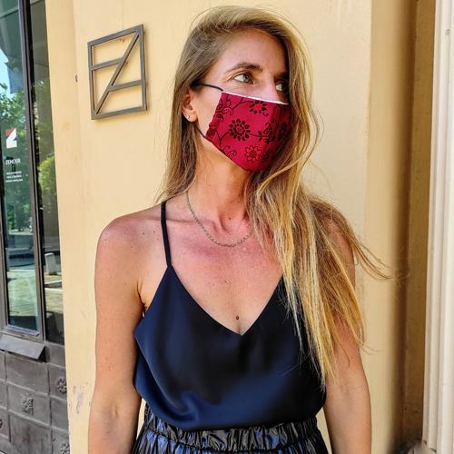 מסכת משי יפני - בורדו