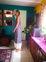 שמלת כותנה הודית בשחור לבן מידה L