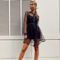 שמלת - שיפון מכופתרת