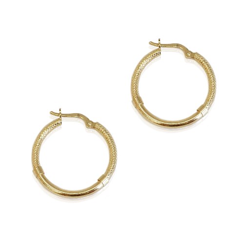 חישוקים זהב חצי חריטת לייזר 2.5 ס"מ