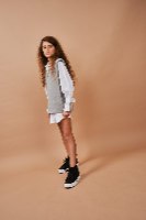 חליפת קלואה אפור ולבן - DANA SIDI GIRLS