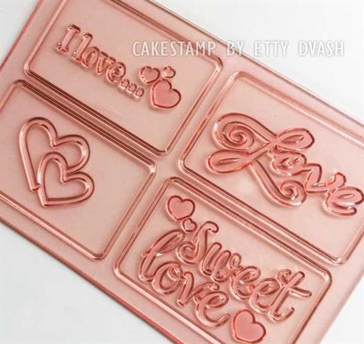 משטח סט תבניות אהבה - ליצירה בשוקולד