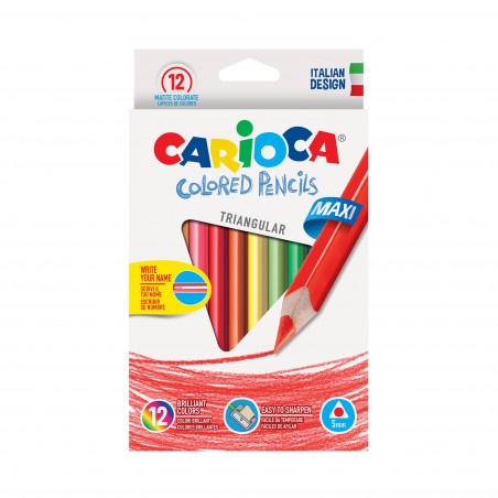 12 עפרונות צבעוניים מקסי- Carioca
