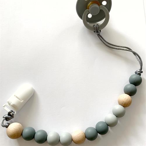 מחזיק מוצץ + נשכן לבחירה - דגם נורדי אפור