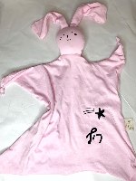 שמיכי ארנבוני- עם הדפס שם התינוק- דגם ורוד בייבי