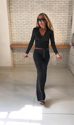 חליפת סריג חולצת מעטפה