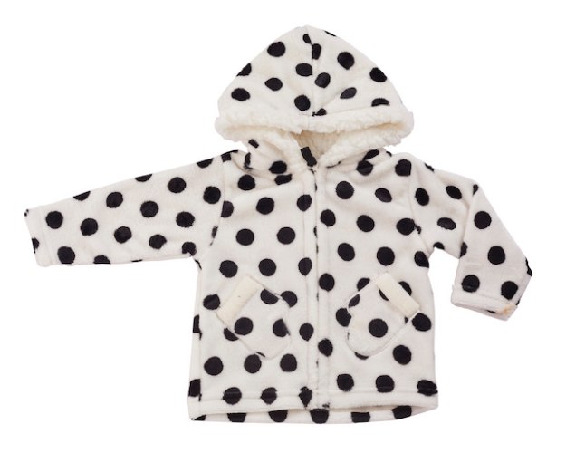 קפוצון פרווה נקודות - לבן/שחור