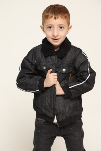 ג'קט גינס בנים שחור