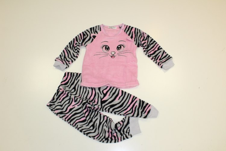 פיג'מה בנות פליז קטיפה ורוד