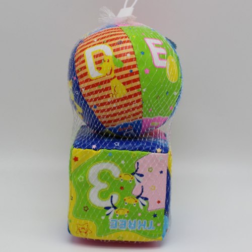 סט כדור וקוביית ספוג לתינוק