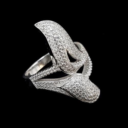 טבעת כסף משובצת זרקונים נוצצים  RG3236 | תכשיטי כסף 925