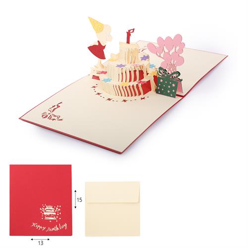 כרטיס ברכה POP UP עוגת קומות