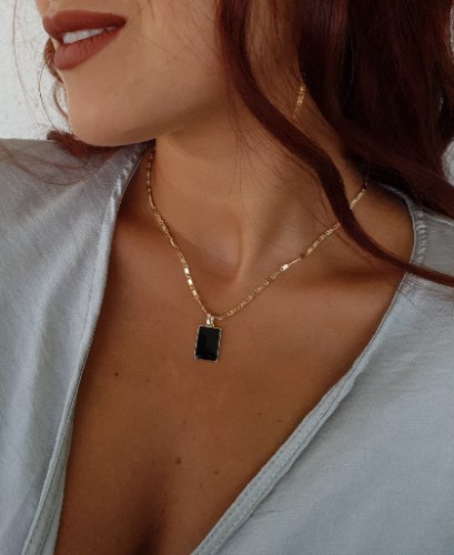 שרשרת זהב ספייסי שחור\לבן