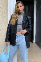 ג׳קט דמוי עור מחויט מייסון