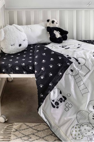 סט למיטת תינוק דגם ליטל פנדה