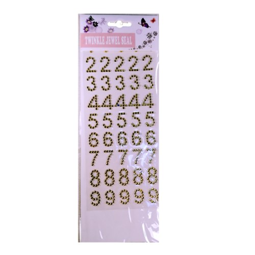 מדבקות מספרים יהלום נצנצים