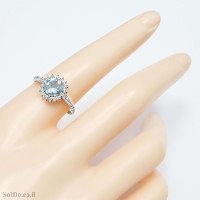 טבעת מכסף משובצת אבן טופז כחולה  ואבני זרקון RG6341 | תכשיטי כסף 925 | טבעות כסף