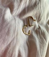 עגילי לב חדש כסף גדולים