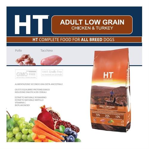 HT עוף והודו 3 ק״ג מופחת דגנים כלב בוגר