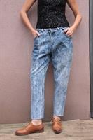 MOM'S ג'ינס גזרה גבוהה אסיד ווש כהה מידה L/XL