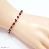 צמיד מכסף משובץ אבני רובי  Z3146 | תכשיטי כסף 925 | צמידי כסף