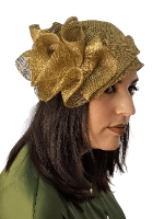 כובע זהב אלגנטי בעיצוב מודרני אופנתי - דגם תלתלים