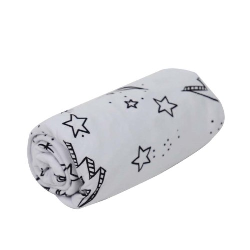 סדין ג'רסי למיטת תינוק 80*135 לבן כוכבים