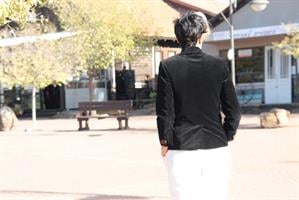 ג'קט וינטג' קטיפה שחורה ורקמה מידה S/M