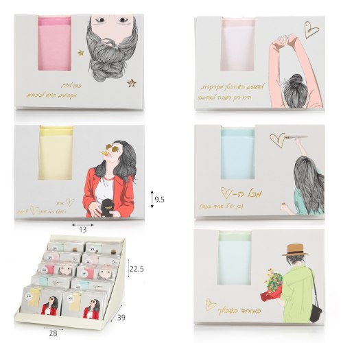 מארז 10 אגרות 9.5*13 סמ בנות  5 דגמים