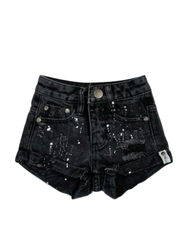 שורט ג'ינס שחור שפריצים 2-18