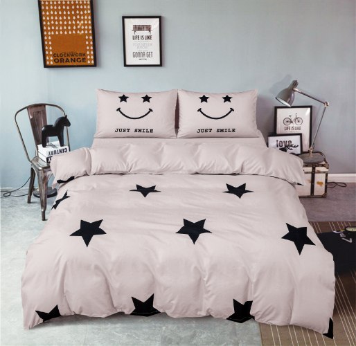 סט מצעים למיטת יחיד 90/200 דגם כוכבים - 2281