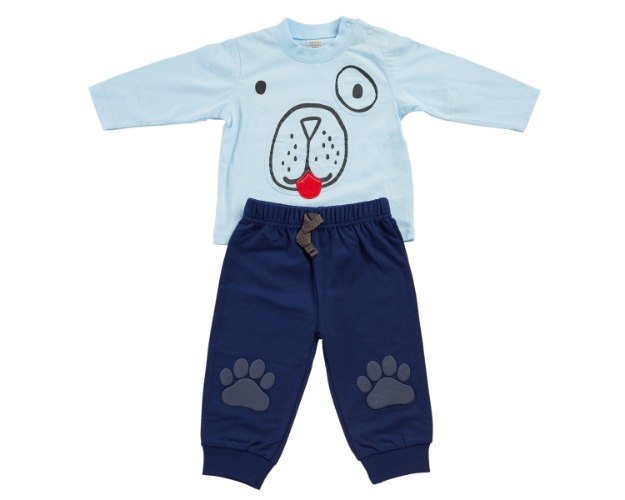 חליפת מעבר דב תכלת מכנס פרנצ׳ טרי