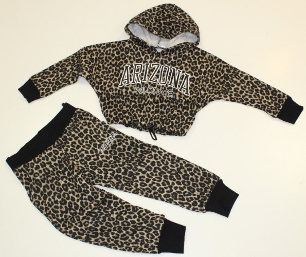 חליפת בנות מנומר הדפס שחור