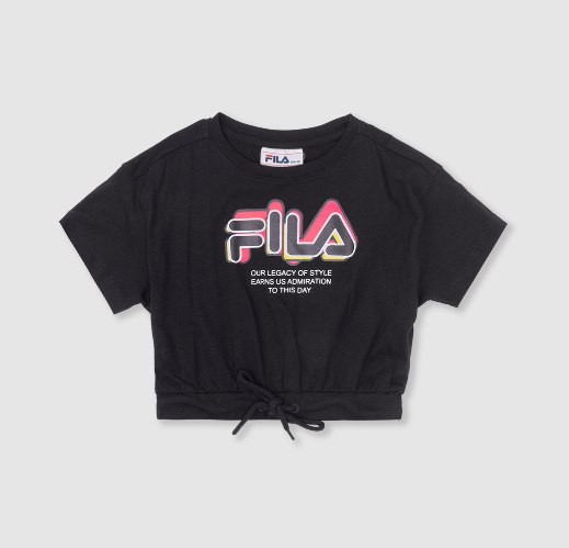 קרופ טופ שחור FILA - מידות 4 עד 16 שנים