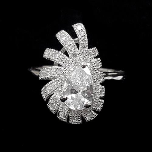 טבעת כסף משובצת זרקונים RG1463 | תכשיטי כסף | טבעות כסף