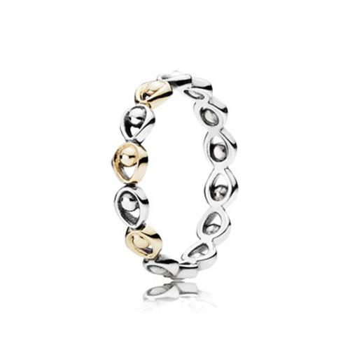 טבעת כסף וזהב פנדורה 190961