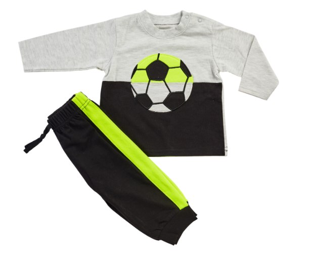 חליפת מעבר כדורגל אפור-ירוק מכנס פרנצ׳ טרי