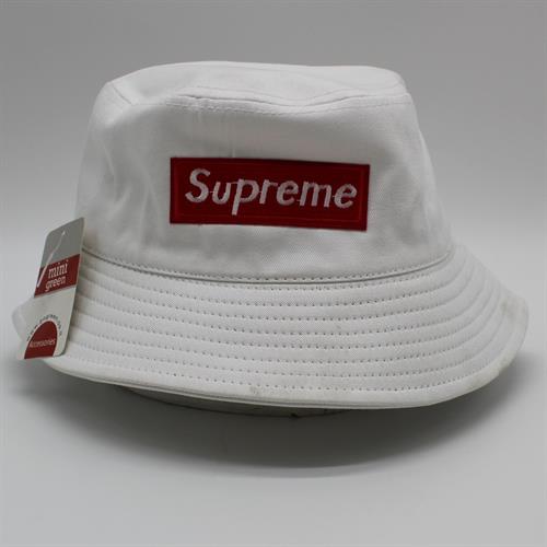 כובע מבוגר רחב שוליים SUPREME לבן