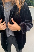 מעיל פלאפי דמוי פרווה