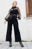 מכופתרת דוטי שחורה שקופה