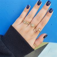 טבעות יהלומים צמודות 0.40 קראט בזהב 14 קראט