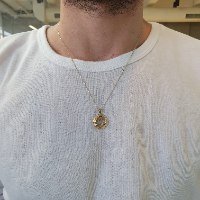 שרשרת ותליון זהב יהלומים דיסקית מגן דוד שמע ישראל