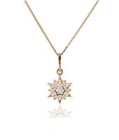 שרשרת ותליון כוכב מזהב עם יהלומים