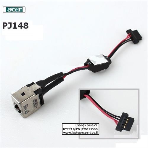 שקע טעינה לנייד PJ148 - Acer Aspire One 532H NAV50 Dc Jack With Cable - 50.SAS02.002