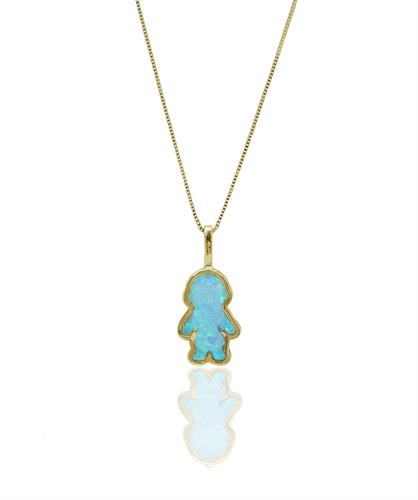 שרשרת ילד זהב מאבן אופל